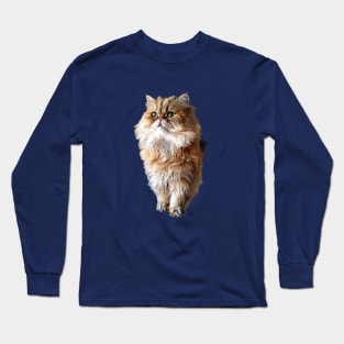 Persian Cat Cute Orange Persian Kitty Long Sleeve T-Shirt